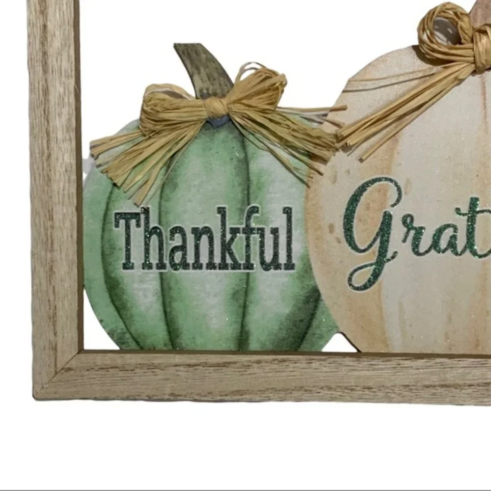 Modern Farmhouse Wall Hanging Fall Autumn Halloween Thanksgiving Decor 14 x 8 in